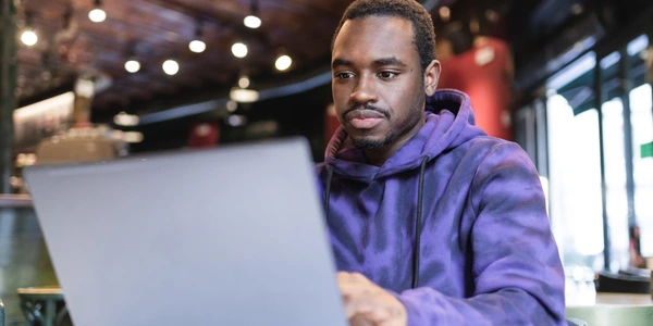 Man working at laptop